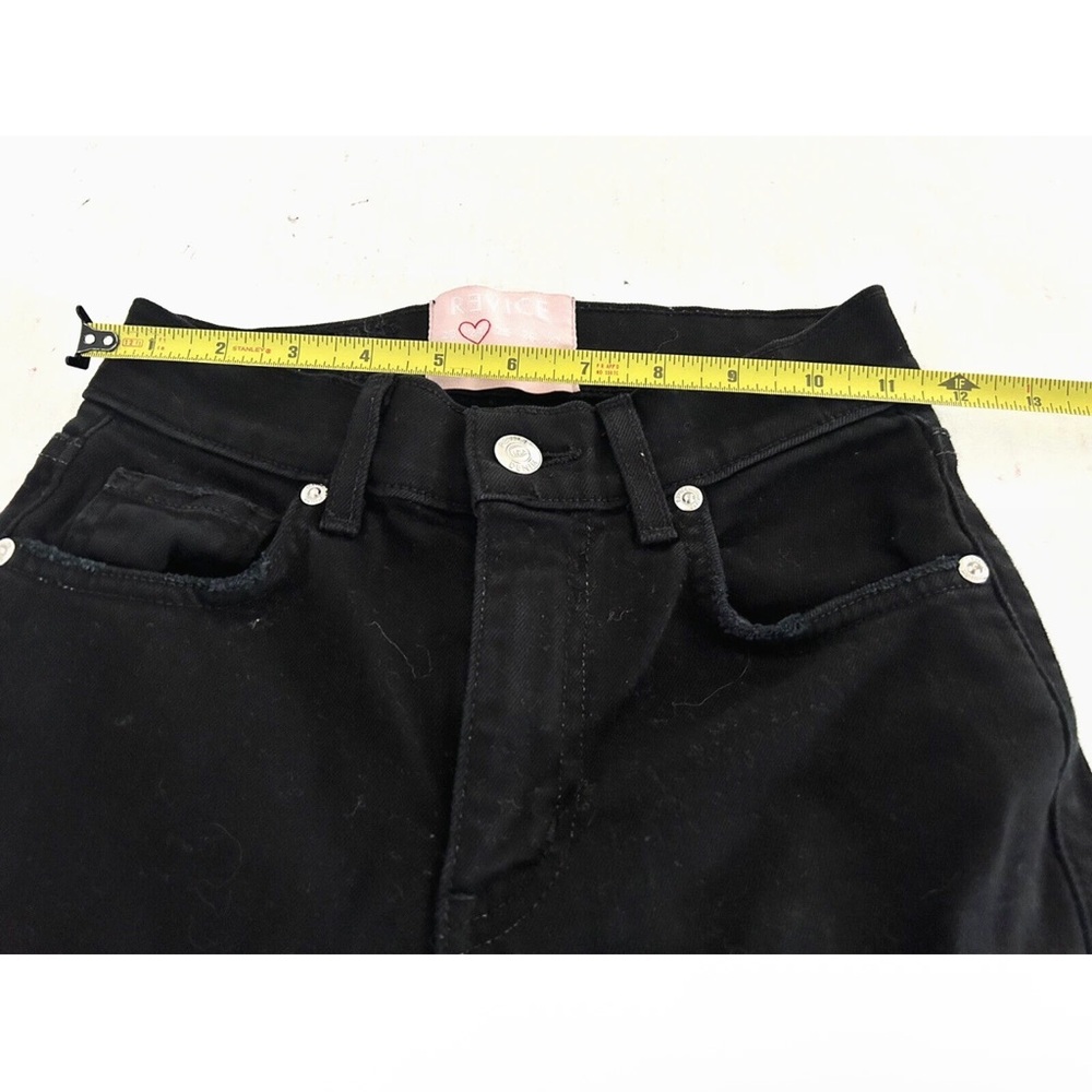 Revice | Black Skinny Leg High Rise Distressed Jeans Size 24 Black Dark Wash - Picture 6 of 10